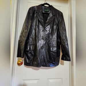 Danier Genuine Leather Jacket, Size Large, Black